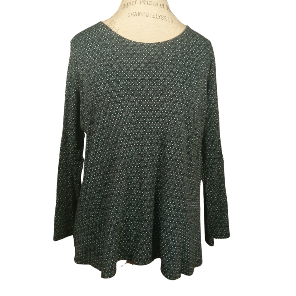 J.  Jill pleplum patterned long sleeve top